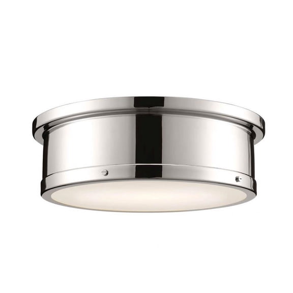 3 Light Flush Mount in Traditional Style-5.75 inches Tall and 18 inches Wide-Polished Nickel Finish Bailey Street Home 147-Bel-4965522