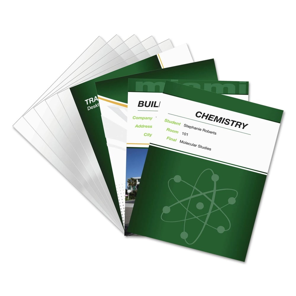 Fellowes PET Ultra Clear Binding Covers, Unpunched, 11 x 8 1/2, Clear, 100/Pack -FEL5242401