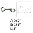 thumbnail image 3 of 4 Pcs Marine Boat 5"L Bolt Snap Hook Open Eye Bolt Hook Snap Lock Stainless Steel, 3 of 6