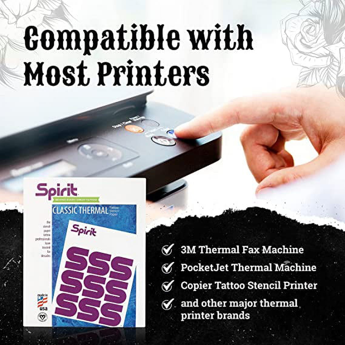 Spirit Stencil Paper for Tattooing High-Visibility Tattoo Transfer Paper, 25 Sheets