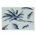 thumbnail image 1 of Psychedelic Cutting Board, Silhouette of Coconut Palm Tree with Psychedelic Details Dreamy Nature Theme Design, Decorative Tempered Glass Cutting and Serving Board, Small Size, Indigo, by Ambesonne, 1 of 1
