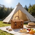 thumbnail image 3 of Zeyigg Easter Basket for Kids,7.8x4.7x7.8" Rattan House-Shaped Basket with Lid and Folding Handle, Woven Rope Egg Easter Baskets for Boys Girls ,Brown, 3 of 6