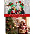 thumbnail image 5 of Sombrero de fieltro de duende navideño de 2 piezas, sombrero de Papá Noel a rayas largas, accesorios navideños de felpa para mujeres y hombres (estilo elegante), 5 of 5