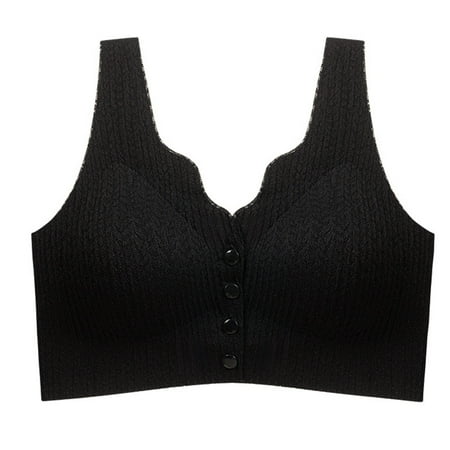 Mrasaso Free Shipping! Workout Tops for Women Women Nylon Bra Women s Solid Color Lace Thin-Style Ventilated Large Size BraNo Steel Rim for Support(1pc Bra) Black|L