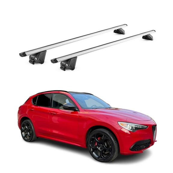 2018-2026 Alfa Romeo Stelvio Roof Rack Cross Bars Silver