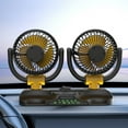thumbnail image 1 of Ventilador de coche de doble cabezal con placa de número de teléfono, práctico ventilador interior de coche, plegable en tres posiciones, con ángulo de soplado alto., 1 of 9