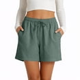 thumbnail image 6 of Causal Shorts for Women Drawstring Elastic High Waist Pleated Shorts Summer Beach Vacation Shorts with Pockets, 3XL, 6 of 6