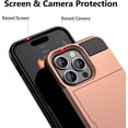 thumbnail image 5 of Case Compatible with iPhone 15 Pro with Card Holder Dual Layer Shockproof Wallet Phone Case Hidden Card Slot Sliding Protective Hard Shell Back Cover Slim Case for iPhone 15 Pro 6.1'' RoseGold, 5 of 7