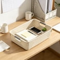 thumbnail image 4 of JJV Storage Bins with Handle 5 Sizes Stackable Organizer Bins White Storage Containers for Kitchen Pantry Bathroom Cabinet Drawer Wardrobe Organization, 4 of 6