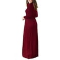 thumbnail image 3 of UKAP New Long Sleeve Dress For Women Casual Long Dress Solid Color Fall Wintre Basic Outfit Maxi Dress with Pocket Evening Party Wrap Long Dresses, 3 of 3