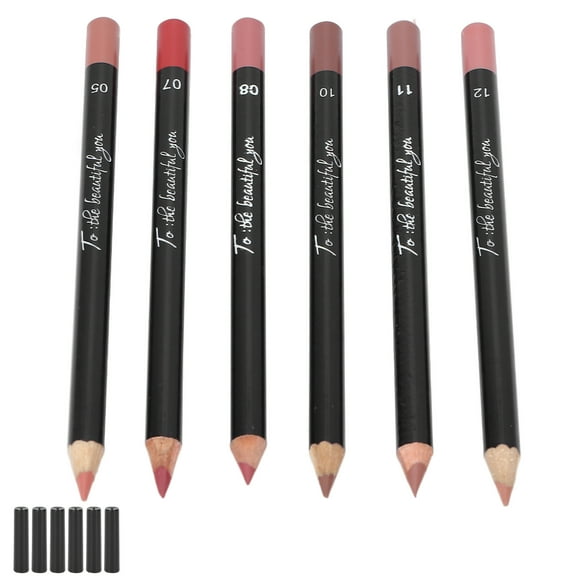 6pcs Lip Liner, Professional Waterproof Matte Ductility Long Lasting Lip Pencil Pigmented Cosmetics