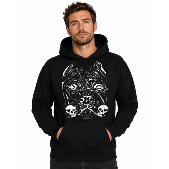 Bully Skull Pit Bull Men's Hoodie (Small)