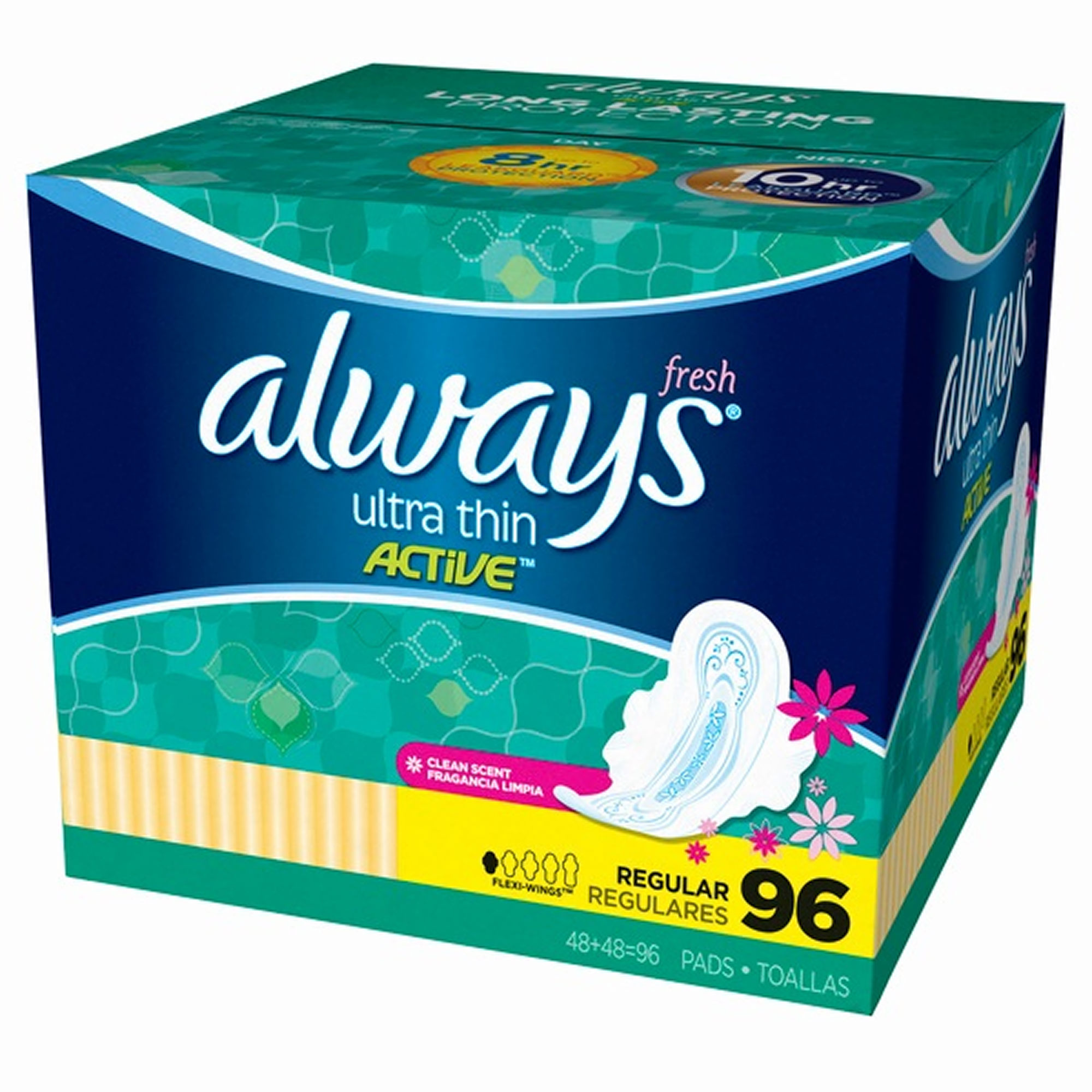 Product of Always Fresh Clean Scent Ultra Thin Regular Pads with Flexi