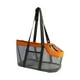 thumbnail image 3 of Bolsa de transporte para mascotas, bolso, jaula, perrera, portátil, con tapete extraíble, bolso de mano, bolso de viaje para perros pequeños, gatos, naranja gris, 3 of 8