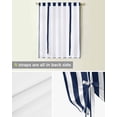 thumbnail image 5 of Navy Blue Stripes Tie Up Curtains for Kitchen Bathroom Bedroom Windows 54 Inch Length, Farmhouse White Simple Vertical Striped Balloon Drape Curtains Shade Rod Pocket Drapery Curtain Panel, 42"x63", 5 of 7