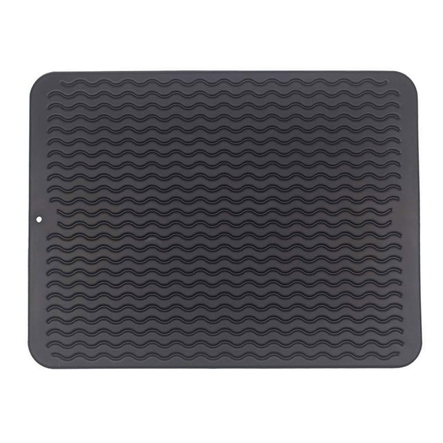 Youkk Easy To Clean Silicone Dishes Mat With Soft And Flexible Wide Applications Black 40*30*0.5CM