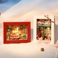thumbnail image 5 of Rolife DIY Miniature Christmas House Kit Creative Frame 3D Wall-Mountable Dollhouse Mini Room Building Set Holiday Home Decor Craft for Adults (Santa's Toy Shop), 5 of 7