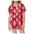 thumbnail image 1 of YOUSNH Ensemble de Pyjama de Noël pour Enfants, Col Boutonné, Manches Courtes et Shorts, Rose 4-5 Ans, 1 of 5