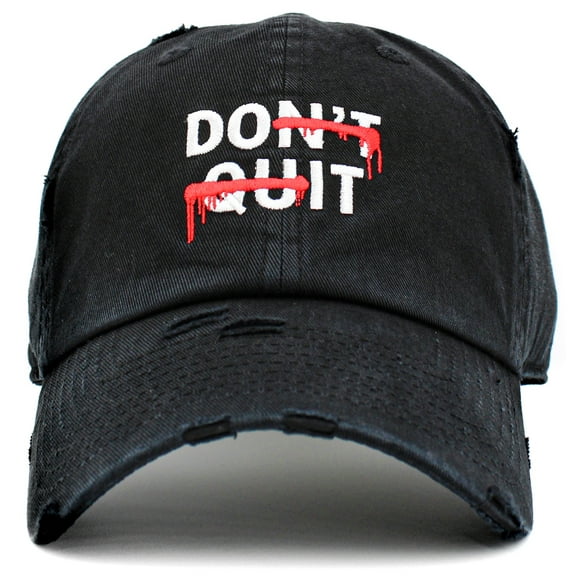 Don't Quit Vintage Distressed Dad Hat Cotton Adjustable Baseball Cap