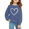 thumbnail image 6 of KAUOD Girls Cute Heart Print Sweatshirts Long Sleeve Crew Neck Ribbed Cuffs Pullover Tops Teen Kids Cotton Soft Clothes, 6 of 6
