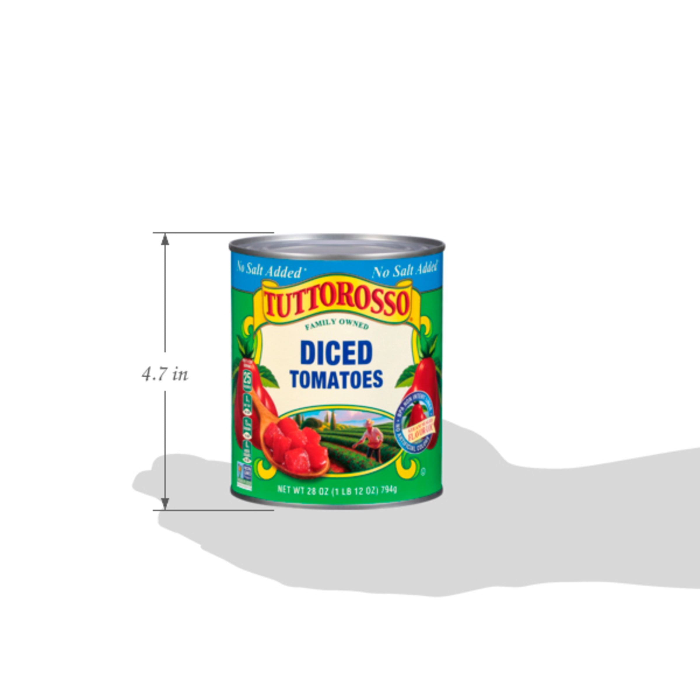 (4 pack) Tuttorosso No Salt Added Diced Tomatoes, 28 oz Can
