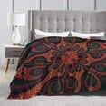 thumbnail image 4 of DouZhe Ultra-Soft Micro Fleece Lightweight Flannel Bed Blanket, Fractal Dark Spiral Vortex Print Cozy Warm Throw Blankets, 50"x40", 4 of 7