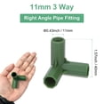 thumbnail image 3 of Uxcell 12 Pcs 11mm Conectores de Marco de Invernadero, Accesorio de Tubería en Ángulo Recto de 3 Vías para Enrejado de Uvas/Cobertizo de Protección Solar/Estacas de Plantas de Jardín [Verde], 3 of 7
