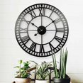 thumbnail image 1 of Weatherproof Garden Clock Retro Roman Numerals Vintage Simple Iron Art Outdoor Clock Battery Operated Silent 40cm, 1 of 4