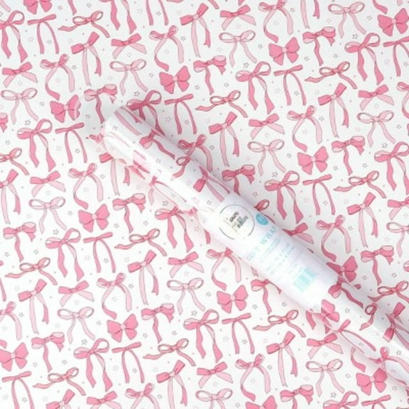 96"x30" Bows Gift Wrapping Paper White/Pink