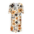 thumbnail image 5 of Black*Friday Discounted Items under $5 GaThRRgYP Yoga-Friendly Short Sleeve V-Neck Dress-Stretchy,Womens Summer Pockets Printing Dresses Loose V-Neck Short Sleeve Dresses Orange XXL, 5 of 5