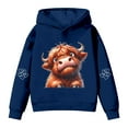 thumbnail image 6 of MAIHAN Teen Girl Hoodies Highland Cow Warmth Cozy Pullovers Long Sleeve Boys Christmas Hoodies Sherpa Lined Cute Casual Fall Winter Sweatshirts(Navy,11-12 Years), 6 of 6