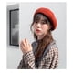 thumbnail image 1 of Boinas rojas para mujer Sombreros franceses clásicos Color sólido Algodón Artista Pintor Gorra Otoño Invierno Cachemira (2 piezas), 1 of 5