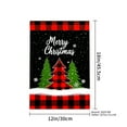 thumbnail image 4 of JOOCAR Merry Christmas Plaid Tree Garden Flag for Winter Christmas Home Outdoor Garden Yard Door Decor 12x18 inch, 4 of 5
