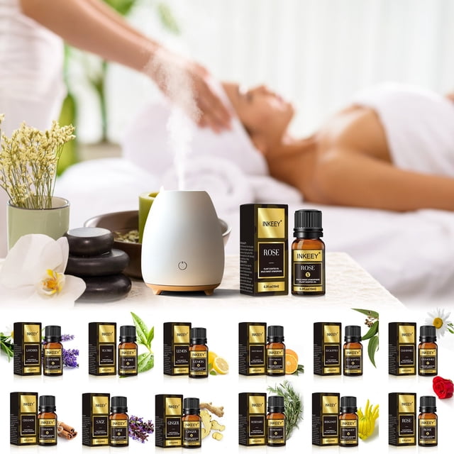Ambientadores Aceites Vegetales Naturales XWSHYW para Difusores Aromaterapias y Humidificadores 10Ml