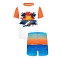 thumbnail image 4 of ITSAME Boys Split Swimwear Quick-Dry Crewneck Tee and Swim Trunks 2-Piece Beach Surfing Swimsuit Multicolor Size 13-14, 4 of 9