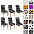 thumbnail image 1 of Chair Covers for Dining Room Set of 6, Stretch Dining Chair Cover 6 Pieces, Washable Kitchen Parsons Chair Slipcovers 6 Pack, Removable Seat Protector for Home and Party, 1 of 5