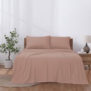 Modern Threads 3-Piece Solid Rose Microfiber Bed Sheet Set, Twin