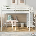 thumbnail image 2 of Aukfa Full Loft Bed with Built-in Storage Wardrobe, Solid Wood Bed Frame with Staircase for Kids Adults - White, 2 of 8