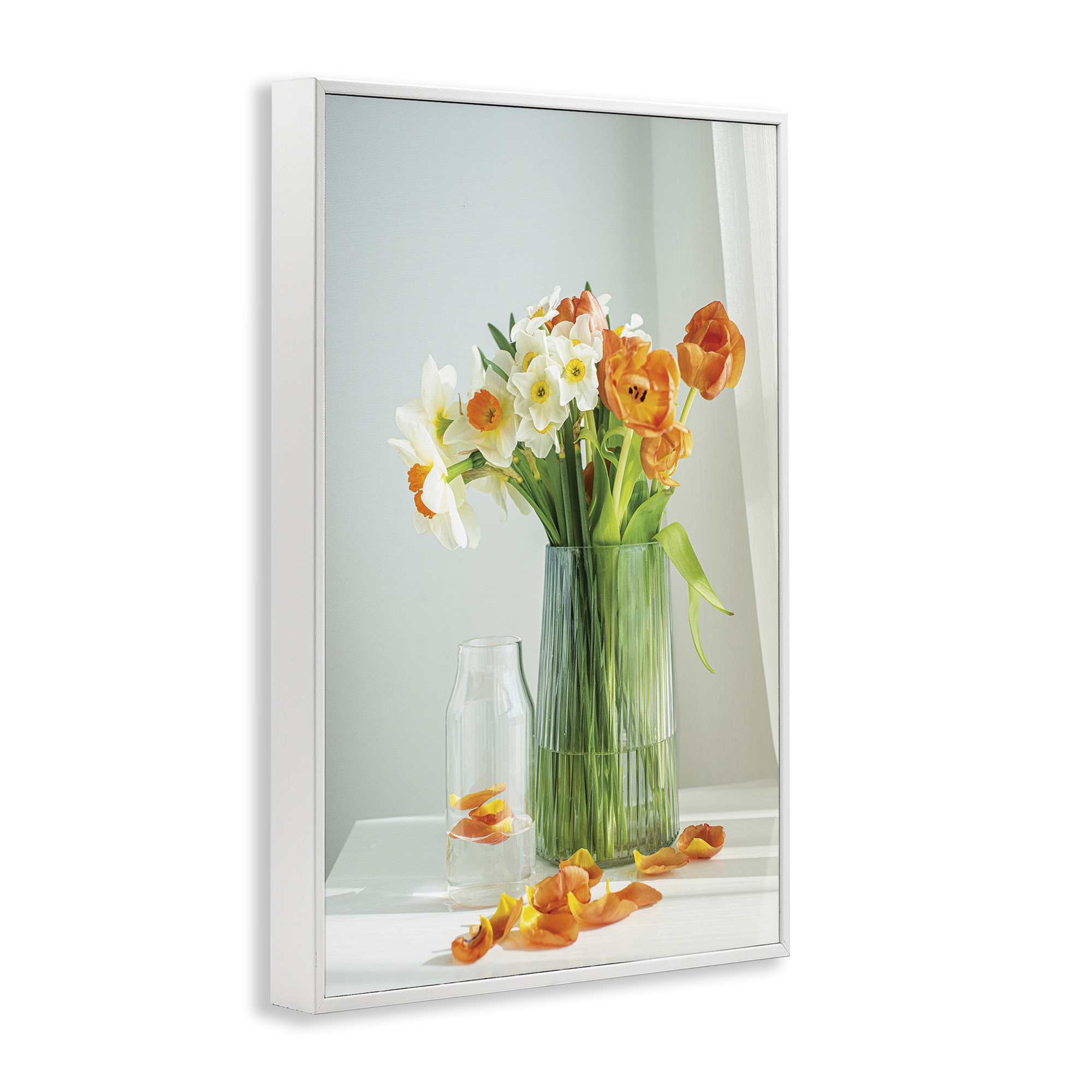Stupell Industries Daffodil Still Life Botanical & Floral Photography White Framed Art Print Wall Art, 16 x 24