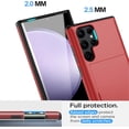 thumbnail image 6 of for Samsung Galaxy S24 Ultra Wallet Case with Card Holder, Dual Layer Heavy Duty Protective Shockproof Hidden Card Slot Slim Case for Samsung S24 Ultra 5G 6.8 inch (Red), 6 of 18