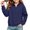 Navy, variant on Girls Quarter Zip Sweatshirt Long Sleeve Turtleneck Fashion Casual Kids Pullover Tops Gray 9-10 Years
