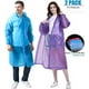 thumbnail image 2 of Zhuge Chubasquero para adultos, paquete de 2, impermeable de EVA, poncho de lluvia reutilizable con capucha y mangas largas y una bolsa reutilizable, 2 of 5