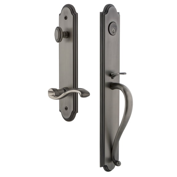 Grandeur Arcsgrprt_Eset_234_Lh Arc Solid Brass Rose Left Handed Keyed Entry Single