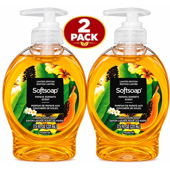 Softsoap Papaya Sunsets Scent Liquid Hand Soap, 7.5 Fl Oz Twin Pack