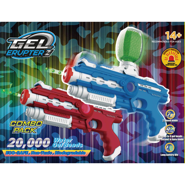 Gel Erupterz Combo Pack, Water Gel Bead Launcher, Teens and Adults