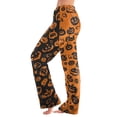 thumbnail image 3 of Trgacdwlo Women's Halloween Fleece Pajama Pants Funny Ghost Graphic Fuzzy Pj Pants for Women Fall Winter Warm Sleeping Pants Women, 3 of 7