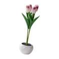 thumbnail image 2 of Modern Tulips Artificial Flowers with LED Atmosphere Light Brightness Durable Craft Desktop Valentine Wedding Centerpieces, 2 of 9