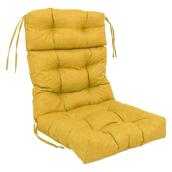 Indoor/Outdoor Tufted Seat/Back Chair Cushion, 22" x 45", Lemon
