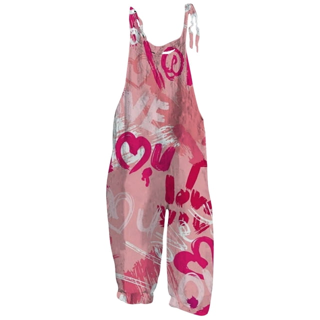B91xZ Combinaisons Décontractées Amples pour Femmes Combinaisons Larges en Coton avec Poches, Rose L