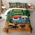 thumbnail image 2 of Erosebridal Bear RV Car Twin Quilt Set, Tropical Happy Camping Twin Coverlet Set for Boys and Girls, 2pcs, 2 of 7